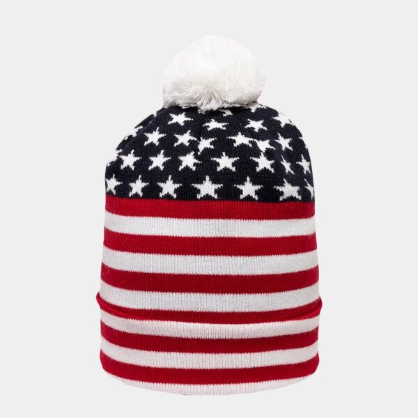 Americana Watch Cap W/Pom Thumbnail
