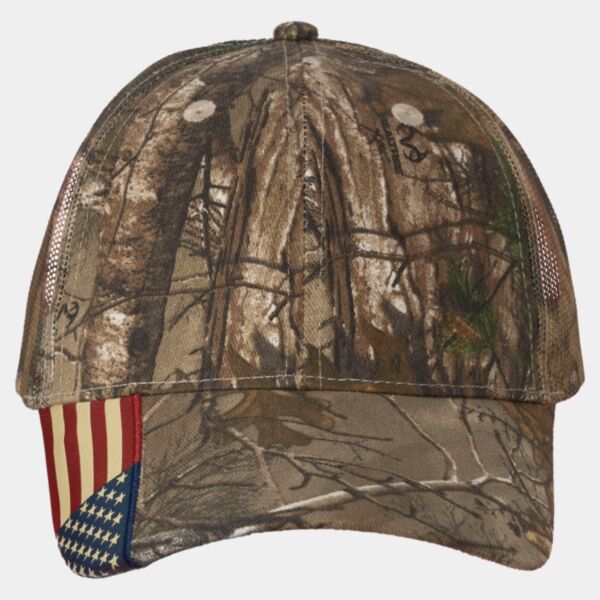 Camo Woven USA Flag Mesh Cap Thumbnail