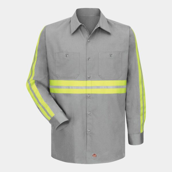 Men's Enhanced Visibility Long Sleeve Cotton Work Shirt Thumbnail