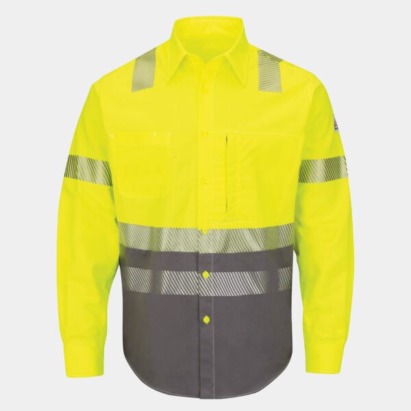 Men's Hi-Visibility Color Block Uniform Shirt - EXCEL FR® ComforTouch® - 7 oz. Thumbnail
