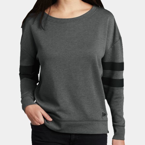 Ladies Tri Blend Fleece Varsity Crew Thumbnail