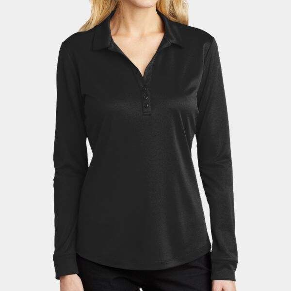 Ladies Silk Touch Long Sleeve Polo Thumbnail
