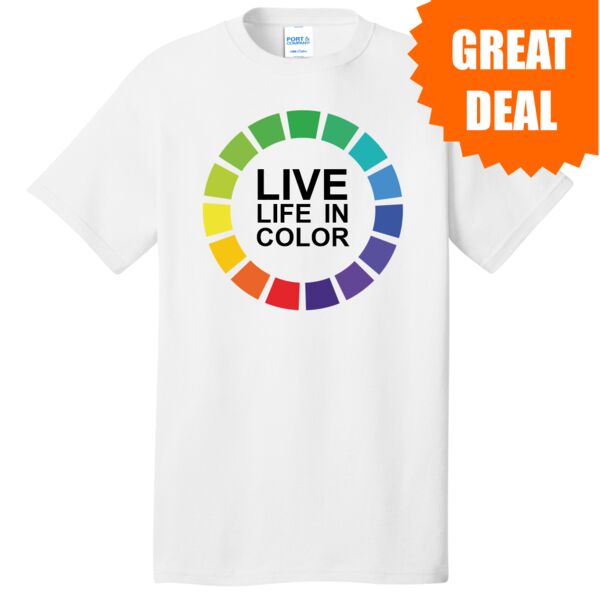 Adult Full Color Printed White Tee Thumbnail