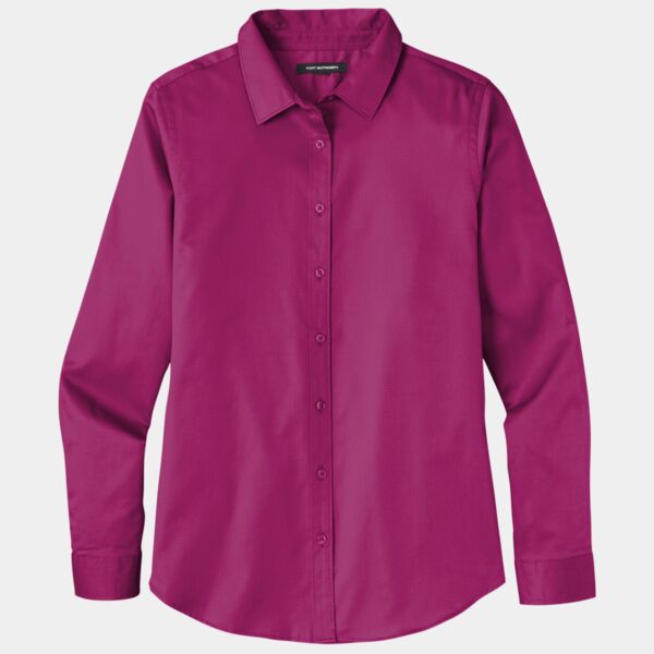 Ladies Long Sleeve SuperPro React Twill Shirt Thumbnail