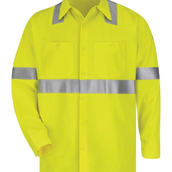 High Visibility Long Sleeve Work Shirt - Tall Sizes Thumbnail