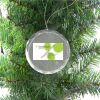 3 1/4" Round Clear Glass Ornament with Silver String Thumbnail