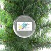 3 1/4" Round Clear Glass Ornament with Silver String Thumbnail